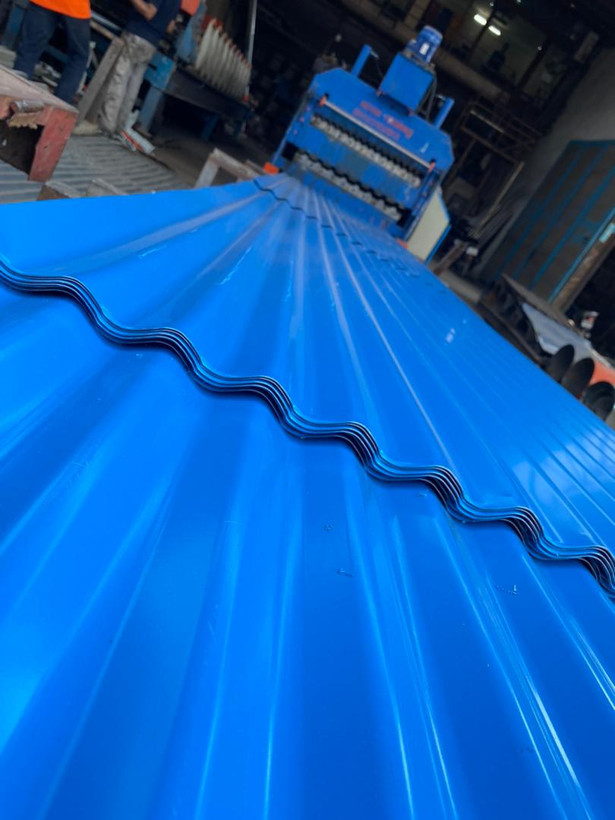 ورق رنگی آبی حلب کرکره ذوذنقه شیروانی